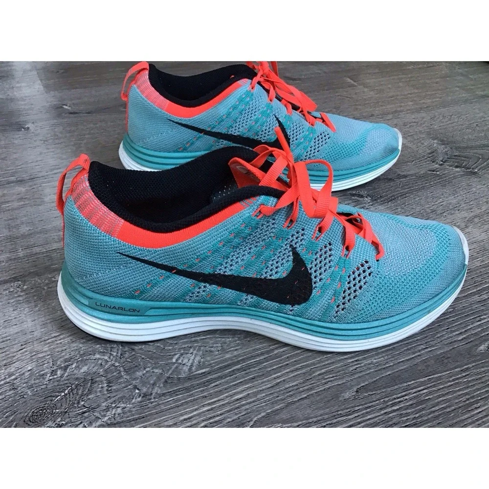Nike Flyknit Lunar1 Sport Turquoise Pink Women's Sz 9.5 Running Shoes 554888-300